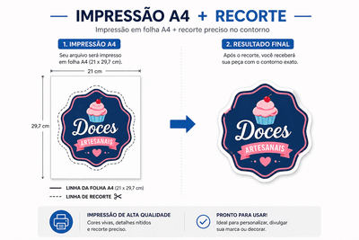 Impressão A4 + recorte